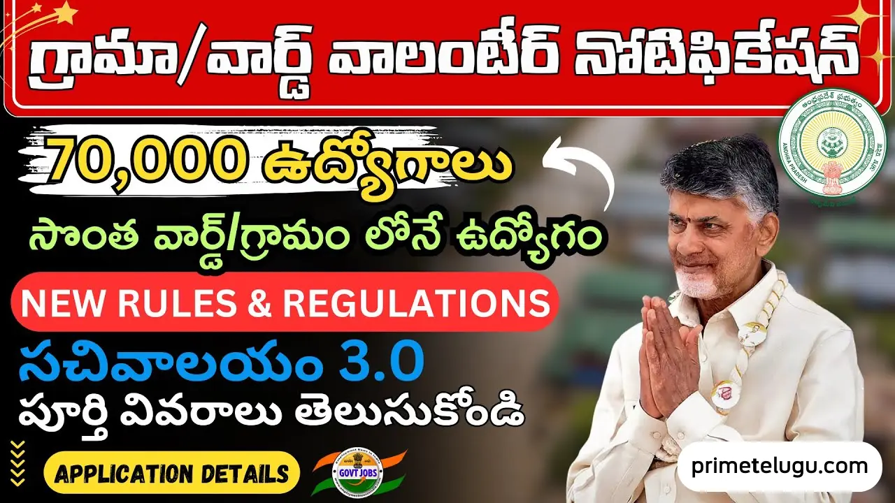 Andhra Pradesh government Grama Ward Volunteer Recruitment 2024